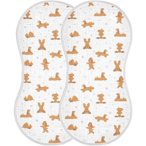 Cocker Spaniel Dog Muslin Burp Cloths for Baby 2 Pack Soft 100% Cotton Baby Washcloths Bibs for Boy Girl