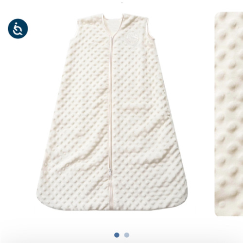 Cream Plushy Dot Velboa Wearable Baby Blanket L | HALO