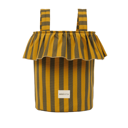 Basket Rayas - Olive + Gold