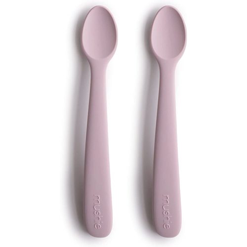 mushie Silicone Baby Feeding Spoons | 2 Pack (Ivory)