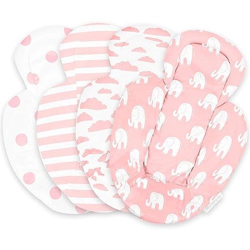 Infant Insert Compatible with 4Moms Mamaroo & Rockaroo – Car Seat Insert 2 Pack – Reversible Infant Car Seat Insert – Rockaroo & Mamaroo Newborn Insert – Soft Plush Minky Car Seat Head Support Insert