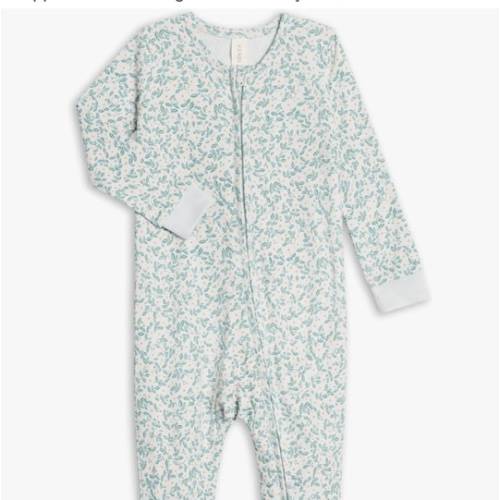 Colored Organics Baby Zip-Up Footed Sleeper with 2-Way Zipper - Newborn Organic Cotton Pajamas