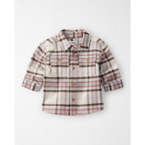 Baby Boy Organic Cotton Button-Front Flannel - Little Planet | Carter's