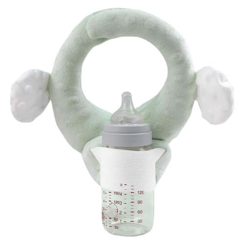 Hands-Free Baby Bottle Holder - Adjustable Self-Feeding Support Pillow & Drying Rack( light green)