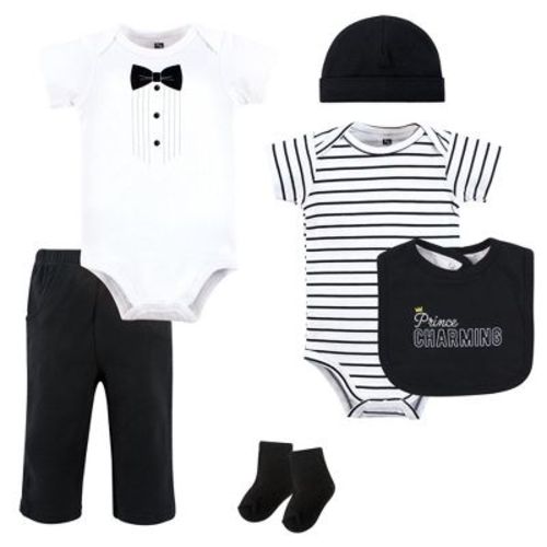 Hudson Baby Infant Boy Cotton Layette Set, Prince Charming Tux, 6-9 Months