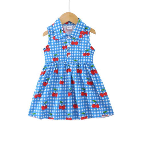 Baby Girls Clothes Toddler Girls Plaid Dress 12 Months Girls Summer Dress 18 Months Girls Sundress Sleeveless Dress Blue