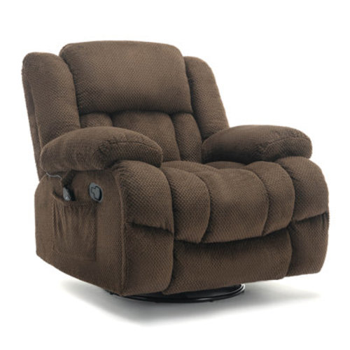 Latitude Run® Kinue 41.3" W Swivel Upholstered Recliner with Massage and Heat & Reviews | Wayfair