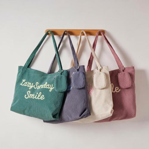 Personalized Embroidered Corduroy Tote Bag, Custom Zipper Tote Bag, Gift For Her, Bachelorette Gifts, Bridesmaid Gifts, Summer Tote Bag