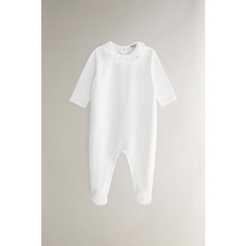 BABY EMBROIDERED FLOWER ROMPER - Oyster-white | ZARA United States