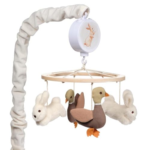 Lambs & Ivy Signature Bunny Hop Musical Baby Crib Mobile Soother Toy