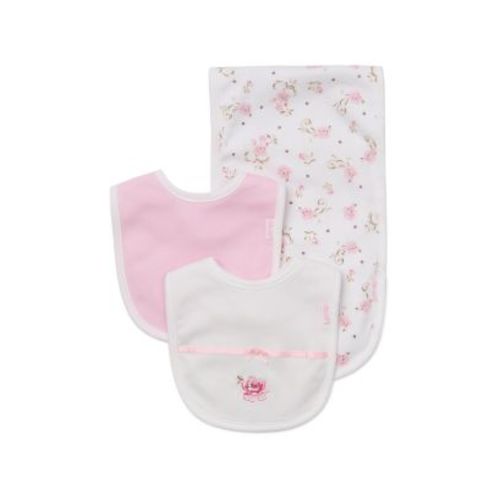 Girls' Rose Bibs & Burp Cloth Set - Baby