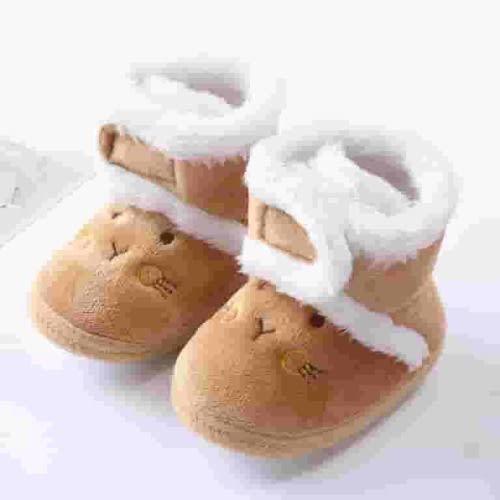 SDJMa Baby Boys Girls Shoes Warm Cozy Fleece Booties Anti-Slip Newborn Infant Slippers Winter Shoes for Boys Girls(Coffee)