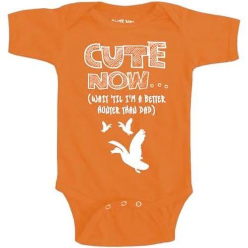 Cute Now... Wait 'Til I'm a Better Hunter Than Dad Baby Infant Duck Hunting Bodysuit Short Sleeve Cotton