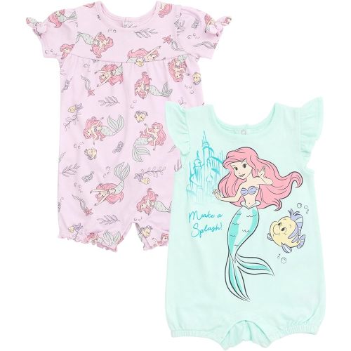 Disney Baby Girls 2 Pack Rompers Newborn to Infant Sizes (Newborn - 24 Months)