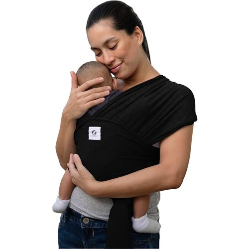 ELDOMA Black Baby Wrap Carrier - Lightweight, Breathable Baby Sling, Hands Free Baby Carrier Sling, Baby Carriers from Newborn to Toddler, (7-35 lbs / 3-15kg)