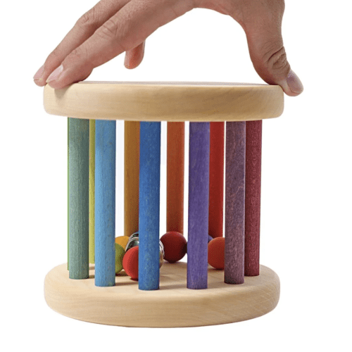 Wooden Rainbow Rolling Wheel