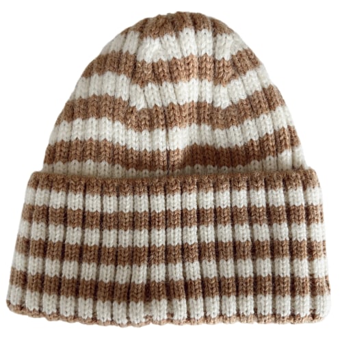 Rib Knit Hat, Rustic Stripe