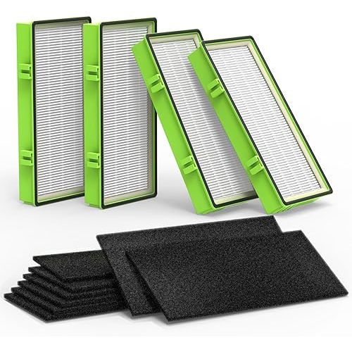 Colorfullife 4 True HEPA + 8 Pre-Filter Aer1 Filter Replacement Compatible With Holmes AER1 Air Purifiers, Replacement Parts # HAPF30AT, HAPF300AH-U4R, HAP242-NUC