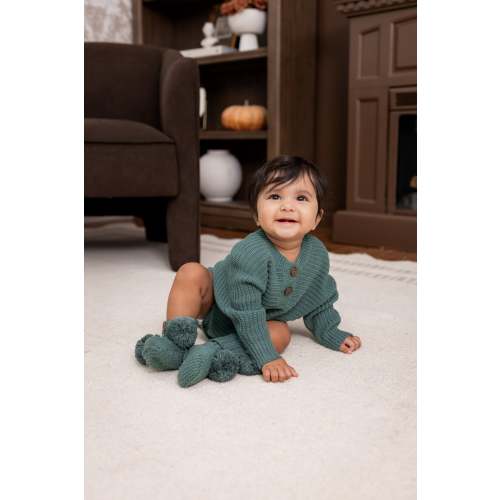 Chunky Knit Romper in Pine