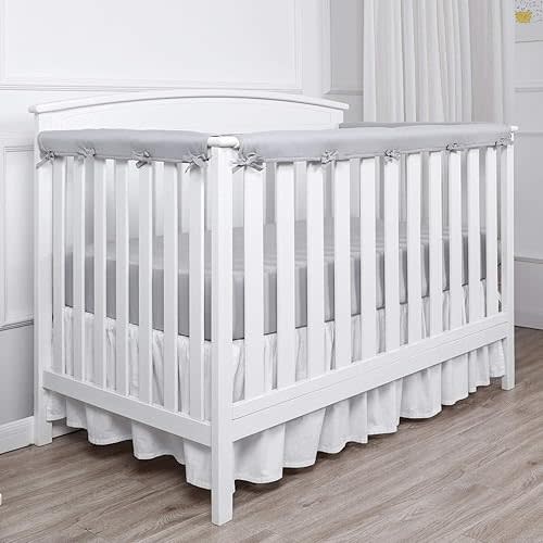 3 Pc Breathble Cover Sets,Reversible Teething Guard,Soft Anti-Collision Strip Corner Cover (gray-3pc)