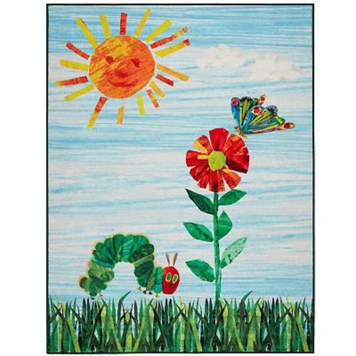 Eric Carle "The Very Hungry Caterpillar" Elementary Sun Scene Machine Washable Kids Area Rug