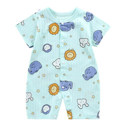 Kakishop Baby Boy Girl Bubble Romper Organic Cotton Infant Summer Oversized Toddler T-Shirt Bodysuit Short Sleeve,Mint Green