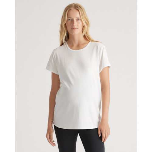 Cotton Modal Maternity Crew Neck Tee (2-pack) in White/Black