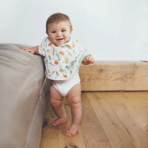 Avocado Cotton Muslin Burpy Bib | aden + anais