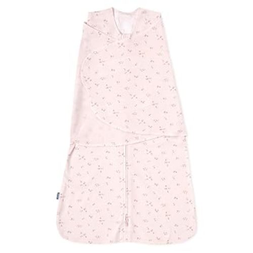 HALO 100% Cotton Sleepsack Swaddle, 3-Way Adjustable Wearable Blanket, TOG 1.5, Pink Floral, Newborn, 0-3 Months