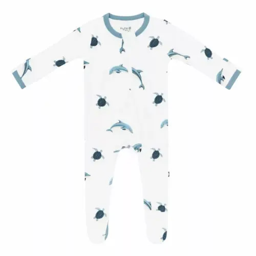 Kyte BABY Zippered Footie in Dolphin