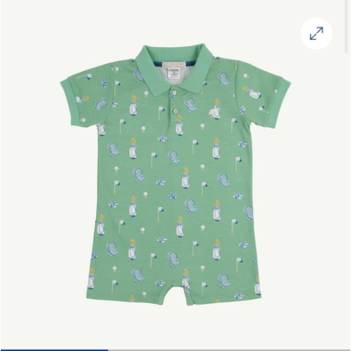 Sir Proper's Romper - Clubhouse Couture Wood Boat Blue Boys Romper | One Piece