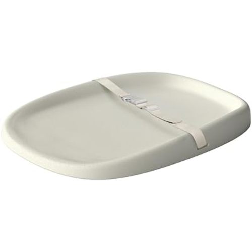 UBRAVOO Nursery Style Baby Changing Pad, Easy to Clean, Lightweight, Soft and Comfortable, Waterproof Foam, includes Safety Strap (Beige)