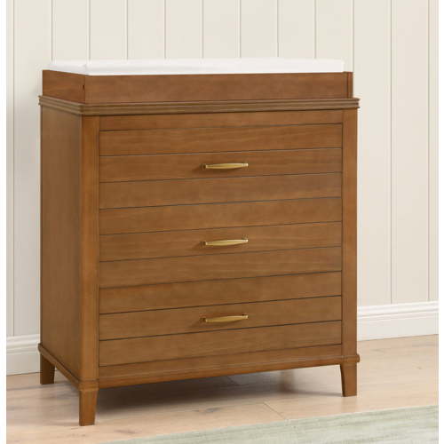 Delta Children Phoebe 3 Drawer Dresser with Interlocking Drawers, Chestnut