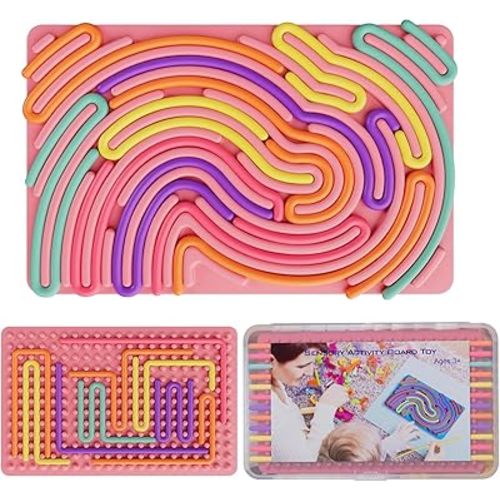 Sensory Fidget Toys for Kids Toddler Boys ,Sensory Activity Board for Stress Anxiety Autistic ADHD, Calm Down Travel Airplane Essentials Toys for 3+ Year Old, Stuffers Gifts for Teen Girls