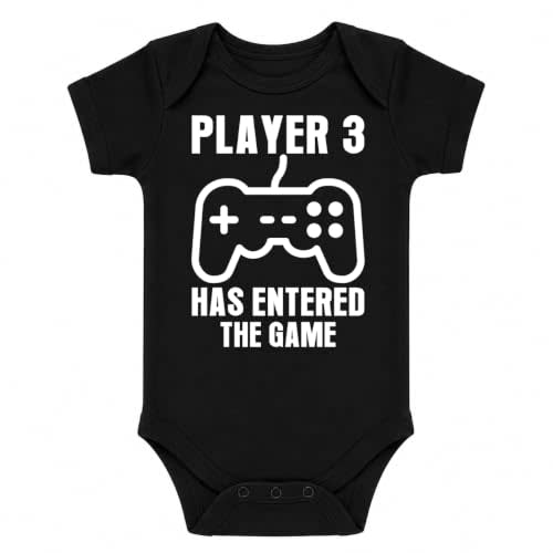 CBTwear Player 3 Has Entered the Game Funny Baby Bodysuit | Gaming baby announcement humor for gamer parents, baby showers, sibling reveals, and family photos