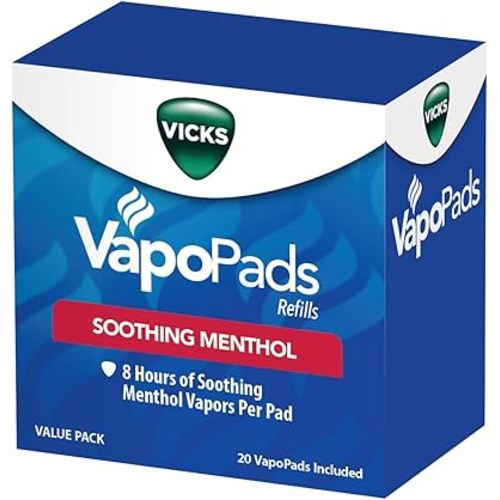 Vicks VapoPads, 20 Count – Soothing Menthol Vapor Pads for Vicks Humidifiers, Vaporizers, Waterless Vaporizers, and Plug-Ins, VSP-19