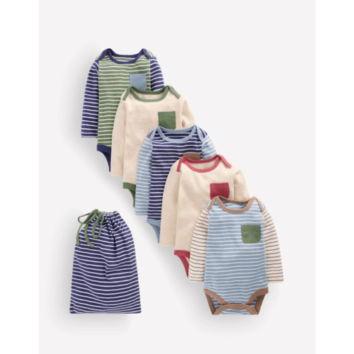 Boden 5-pack Cotton Bodies, Multi Stripe