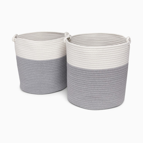 Sprucely Cubby Rope Basket (2 Pack) - Grey, Medium