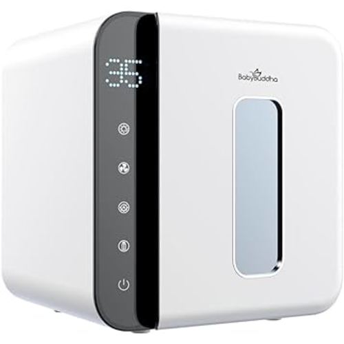 BabyBuddha 3 in 1 Sterilizer and Dryer for Baby Bottles and Accessories, Cleans Milk Residue Without Steam or Water, Fast Drying, Baby Bottle Sanitizer, Breast Pump Parts Cleaner, Countertop Design