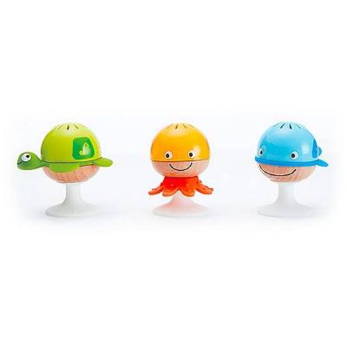 Hape 3-Piece Sea Animal Suction Cup Rattles Stay-Put Rattle Set
