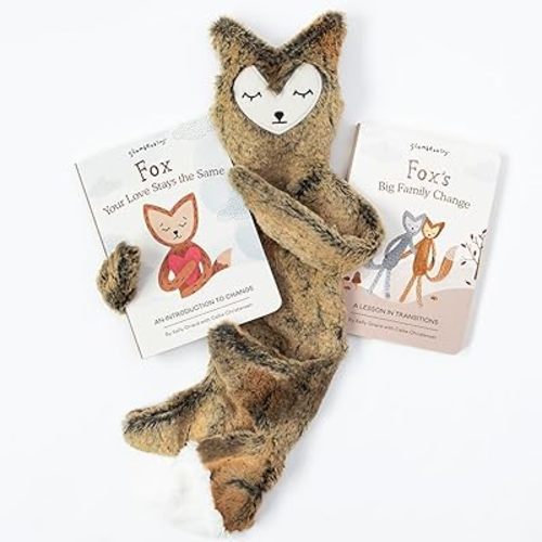Slumberkins Fox Snuggler & 2 Board Books Complete Set Bundle | Supports Changes, Coping Skills & Transitions | Social Emotional Development | Gift Set (Fox Snuggler Plush + 2 Board Books)