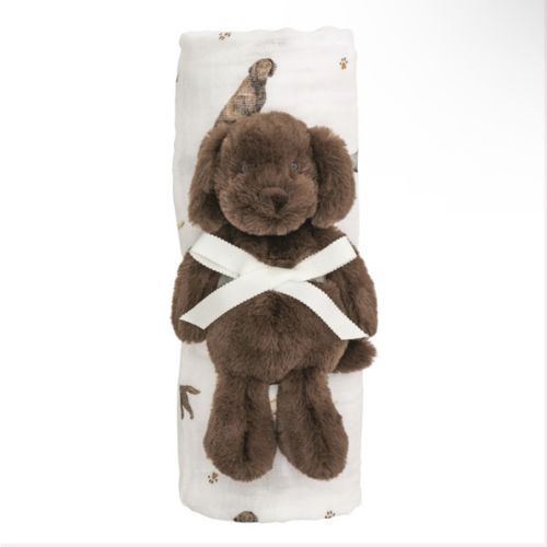 Lab Swaddle and Rattle