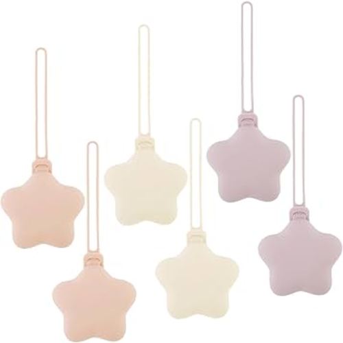 6 Pcs Silicone Pacifier Holder Case Safe and Soft Material Pacifier Pouch Portable Pacifier Case Protective Pacifier Storage Case Easy to Clean for Diaper Bag Stroller