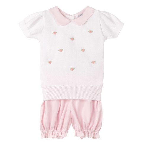 Girls Pink Daisy Sweater Set