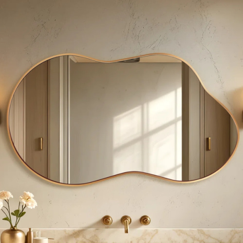 Latitude Run® Agnete Irregular Metal Wall Mirror Asymmetrical Accent Mirror for Bathroom & Reviews | Wayfair