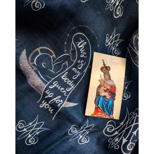 Our Lady of La Leche Swaddle - Scarf - Catholic Baby Gift - Baby Shower Gift - Blessed Virgin - New Baby Gift - Catholic Swaddle - Muslin