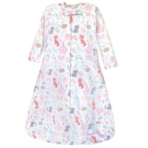 Hudson Baby Infant Girls Long Sleeve Cotton Jersey Sleeping Bag, Girls Woodland, 12-18 Months
