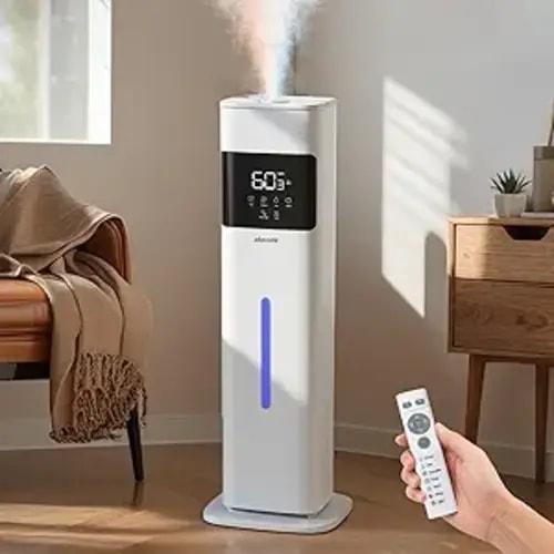 Warm & Cool Mist Humidifiers for Bedroom 500 sq ft, 2.1Gal/8L Top-Fill Humidifier Large Room with Essential Oil Diffuser, Large Room Humidifiers for Home Baby Nursery Office Plants, White