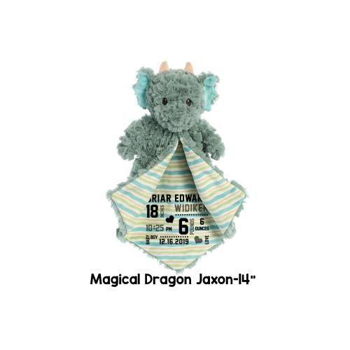 Magical Dragon Jaxon Blanket animal baby blanket baby gift baby girl  its a boy gift luvster plush dragon stuffed dragon