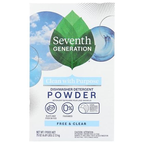 Seventh Generation Free and Clear Dishwasher Detergent Powder 75 oz